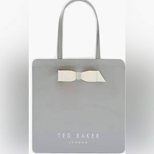 Sale alert!!! Grey Ted Baker small grey tote with silver detail & lettering.
